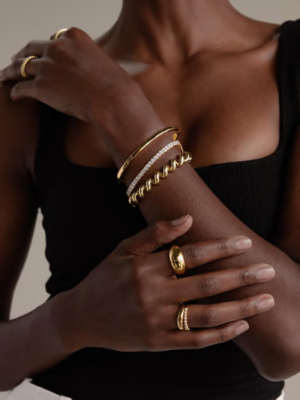 San Marco Twist Bracelet in Gold • Modern Statement Jewelry • Gift for Girlfriend