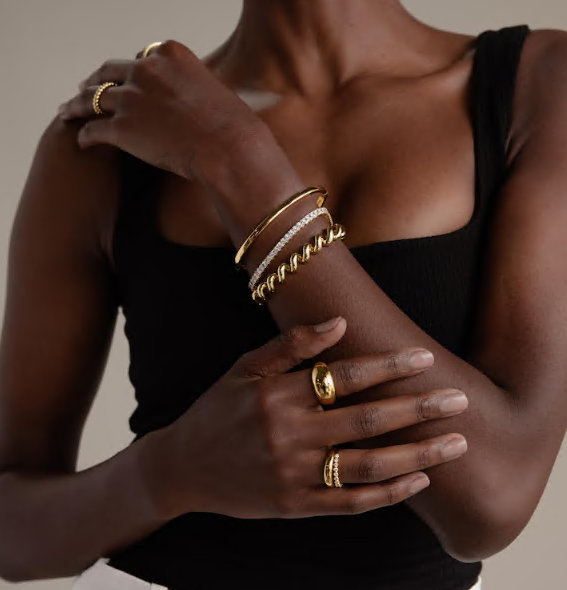 San Marco Twist Bracelet in Gold • Modern Statement Jewelry • Gift for Girlfriend